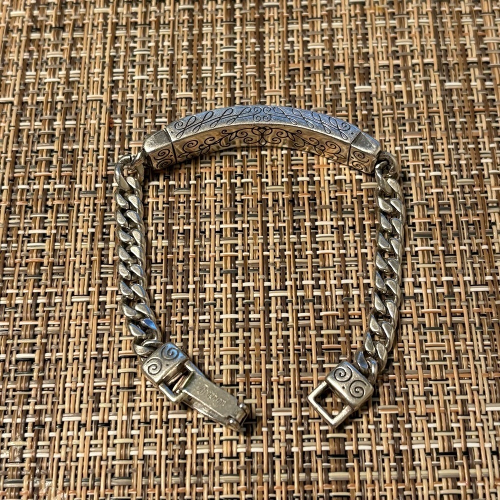 Brighton Sisters ID Bracelet Retired Silver-Plated Heart Link 7.75” - Picture 10 of 11
